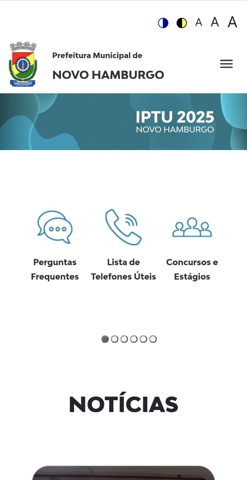 1 - No celular, acesse o site da prefeitura de Novo Hamburgo | abc+