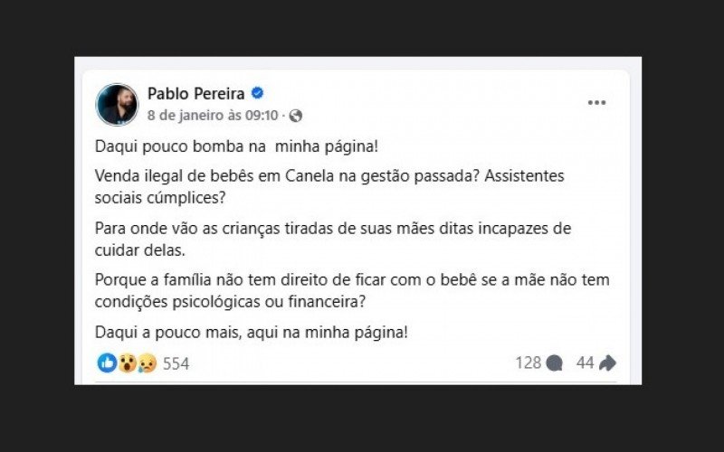 Publicação em rede social descumpriu decisão da Justiça | abc+