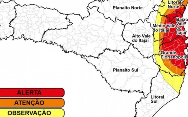 Alerta da Defesa Civil de SC  | abc+