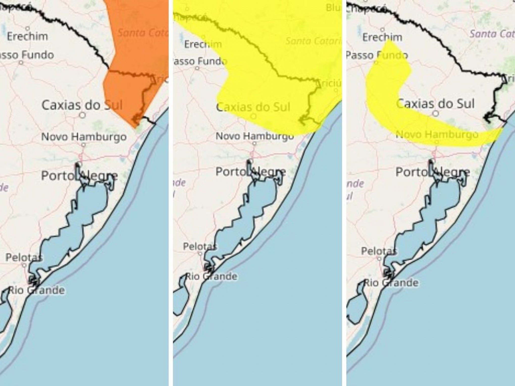 PREVISÃO DO TEMPO: RS tem dois alertas amarelos e um laranja do Inmet para risco de chuva intensa