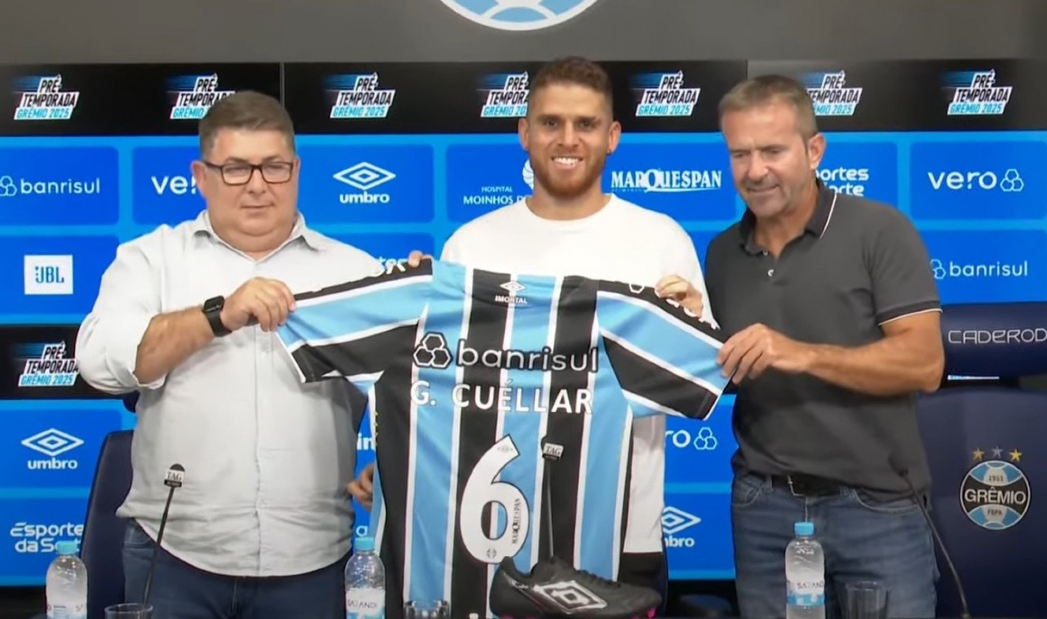 Cuéllar é apresentado e fala em colocar a equipe no topo: "Sei o tamanho do Grêmio"
