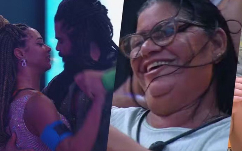 Aline e Diogo ficaram em clima de romance enquanto dona Delma ficou de olho em tudo que acontecia no BBB 25 | abc+