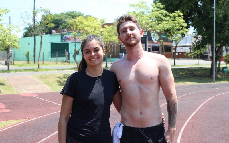 Casal Karin e Willian, na Pista de Atletismo do Parcão | abc+