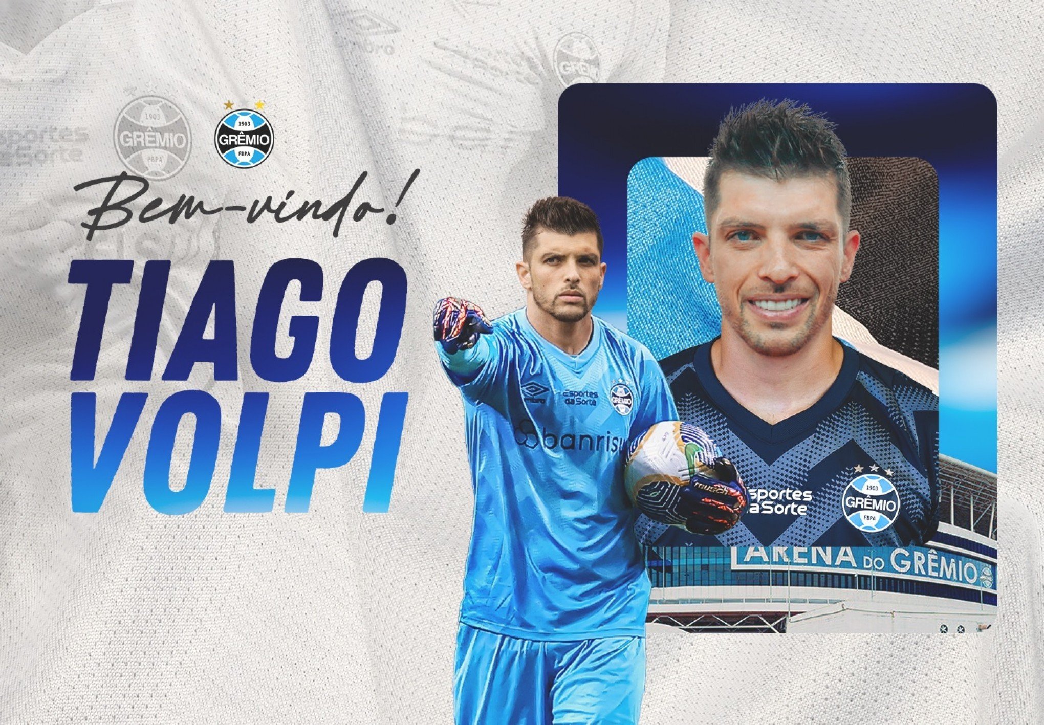 Tiago Volpi é anunciado como goleiro do Grêmio