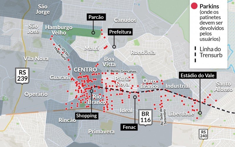 Mapa Patinetes Novo Hamburgo | abc+