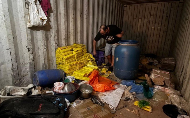 Drogas estavam dentro de um contêiner em propriedade rural de Parobé
