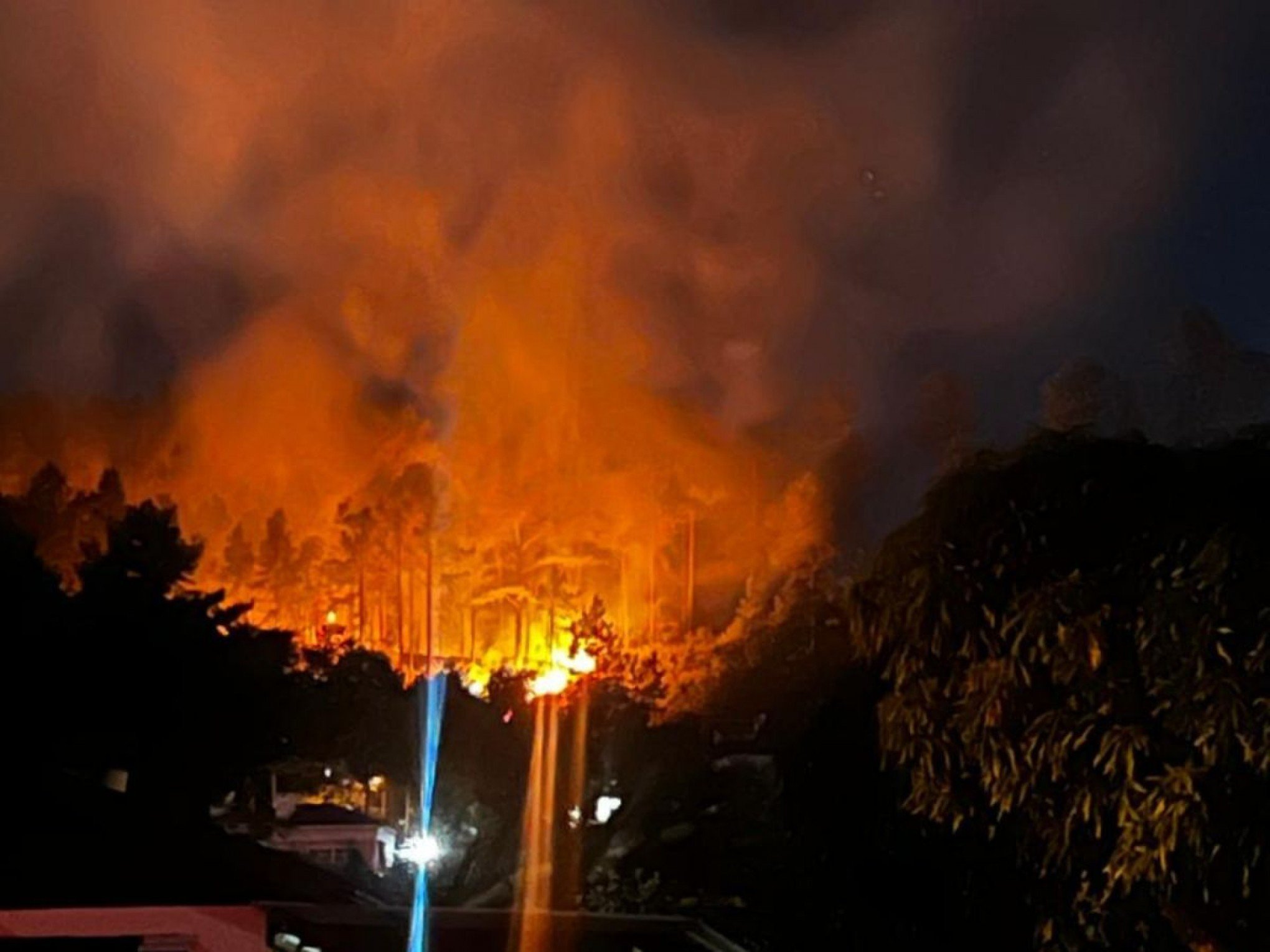 Incêndio de grandes proporções atinge área de mata no Vale do Paranhana