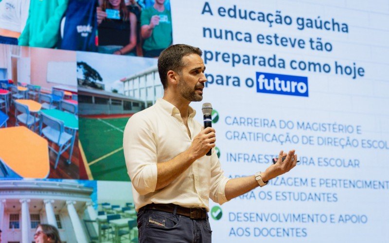 Governador Eduardo Leite lançou nesta terça o plano de metas para a educação | abc+