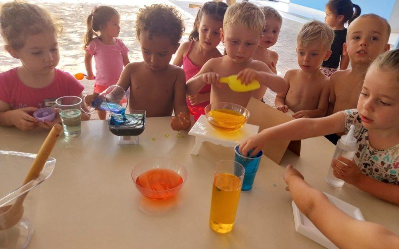 Estação refrescante na Escola Municipal de Ensino Infantil Sempre Viva, do bairro Rio Branco, de Campo Bom