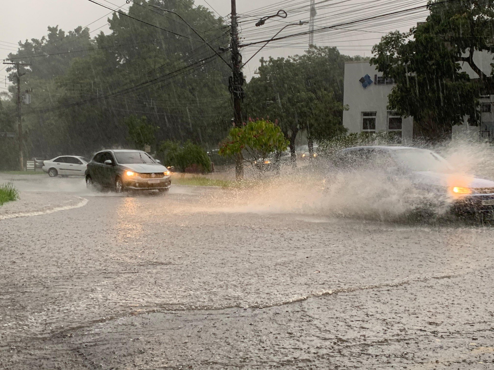 Temporal causa alagamentos em ruas de Novo Hamburgo