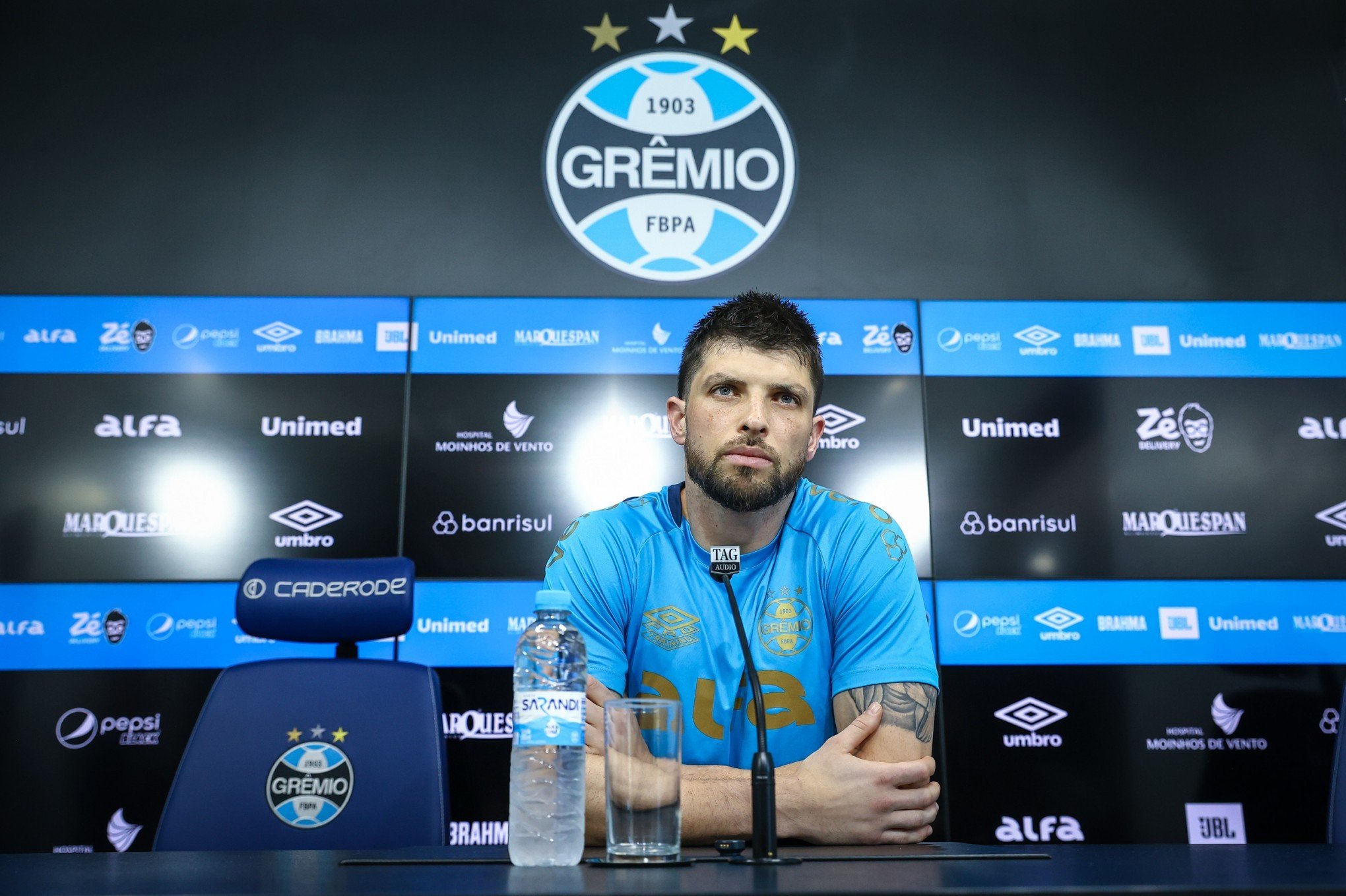 Tiago Volpi deve desfalcar o Grêmio em pelo menos mais dois jogos