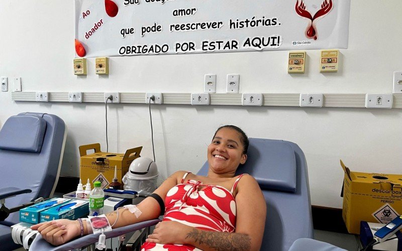 Léia da Silva doou sangue pela primeira vez 