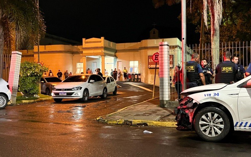 Policial civil baleado na noite desta quinta-feira (13) foi levado ao Hospital Centenário