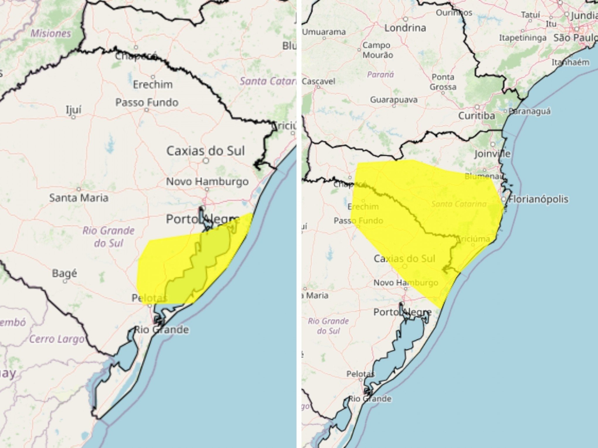 RS está sob dois alertas de perigo potencial para tempestades com ventos intensos; saiba o que esperar