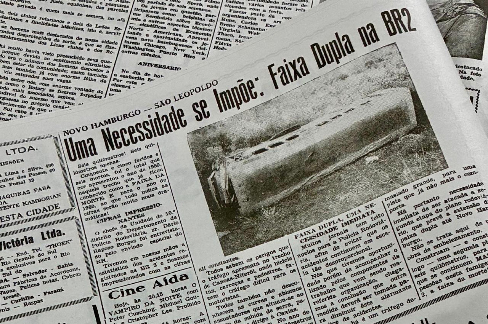 NH 65 ANOS: Melhorias na BR eram assunto já na primeira edição do jornal