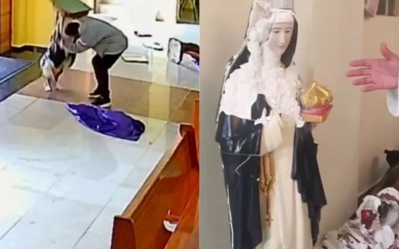 Homem destrói santos dentro de igreja | abc+