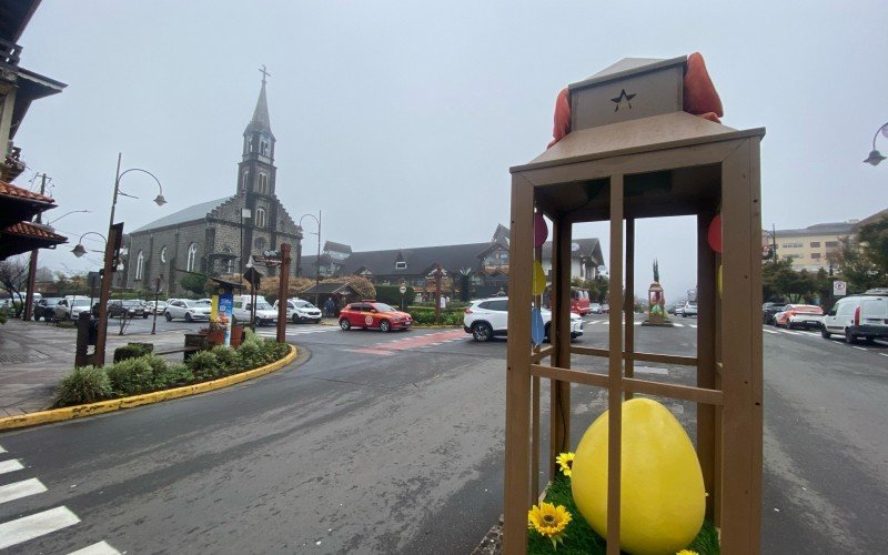 Centro de Gramado com neblina