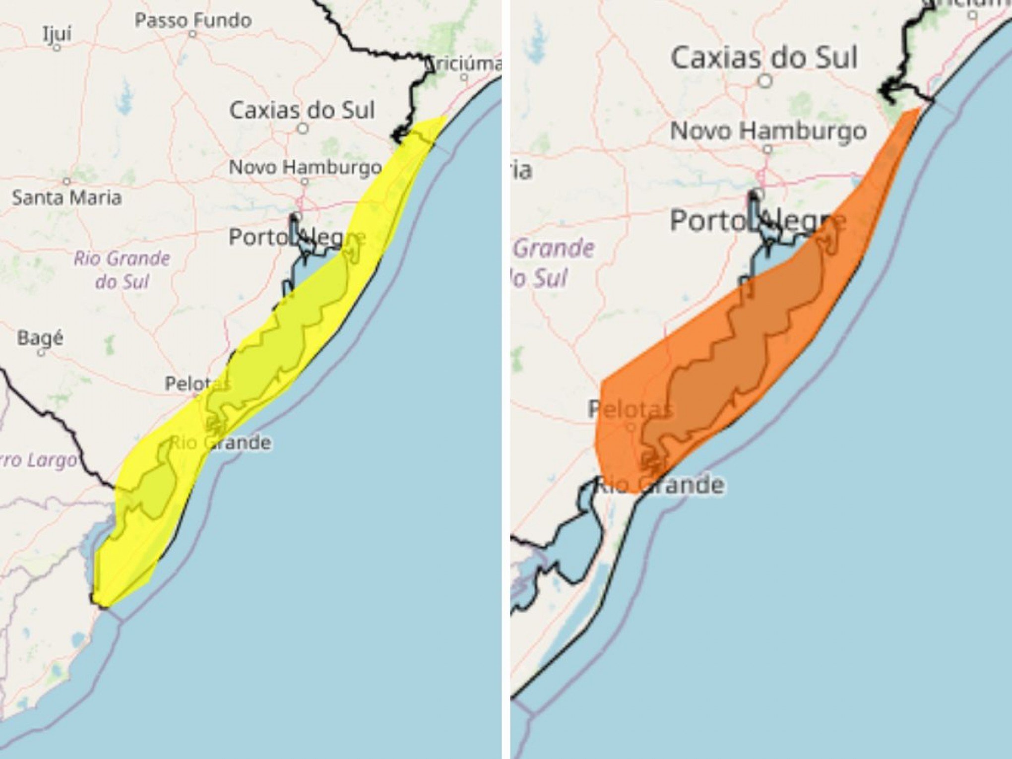 PREVISÃO DO TEMPO: Inmet alerta para chuva volumosa e ventos costeiros no RS