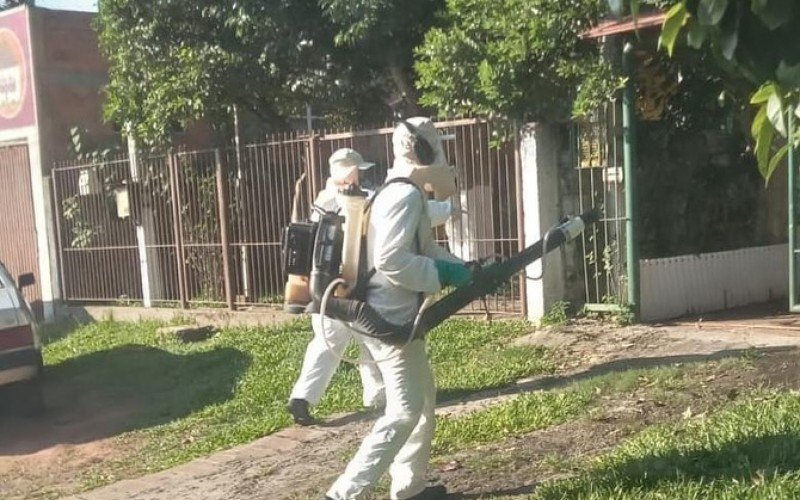 Bairro Lomba da Palmeira, um dos pontos que mais preocupa em Sapucaia do Sul recebeu a aplicação de inseticida na última terça-feira