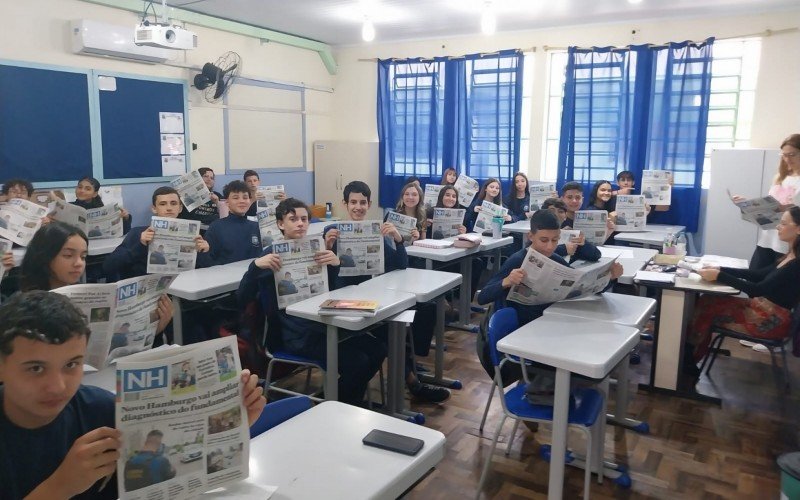 Jornal em sala de aula na turma 82 da escola Rui Barbosa, de Campo Bom | abc+