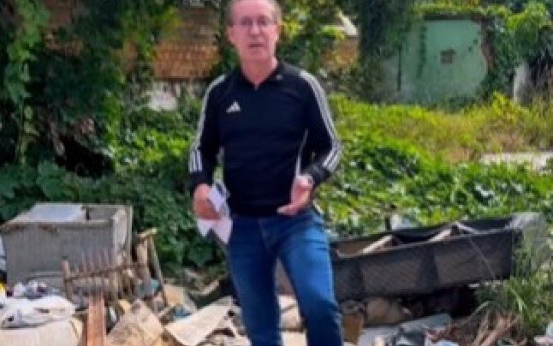Prefeito Airton Souza gravou vídeo em cima do lixo, no último sábado (19), ao mandar recado aos "porcalhões" de Canoas