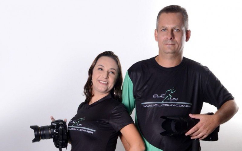 Anelise de Souza Leite, que herdou a paixão pela fotografia de seu pai, e Sérgio Gutheil, atleta amador de corrida e ciclismo. | abc+