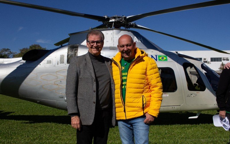 Vice-prefeito de Taquara, Delmar Backes, com Luciano Hang | abc+