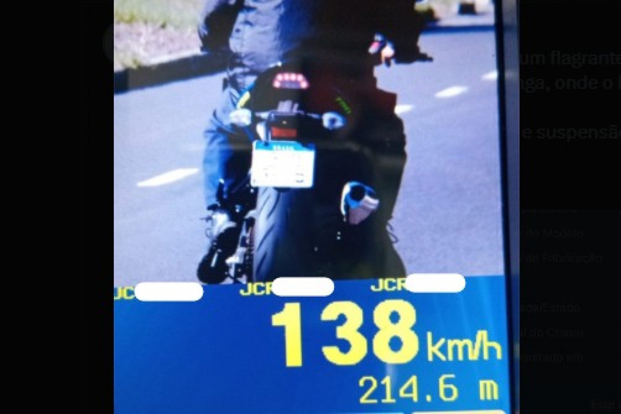 Moto é flagrada a 138 km/h em uma das principais avenidas de Porto Alegre