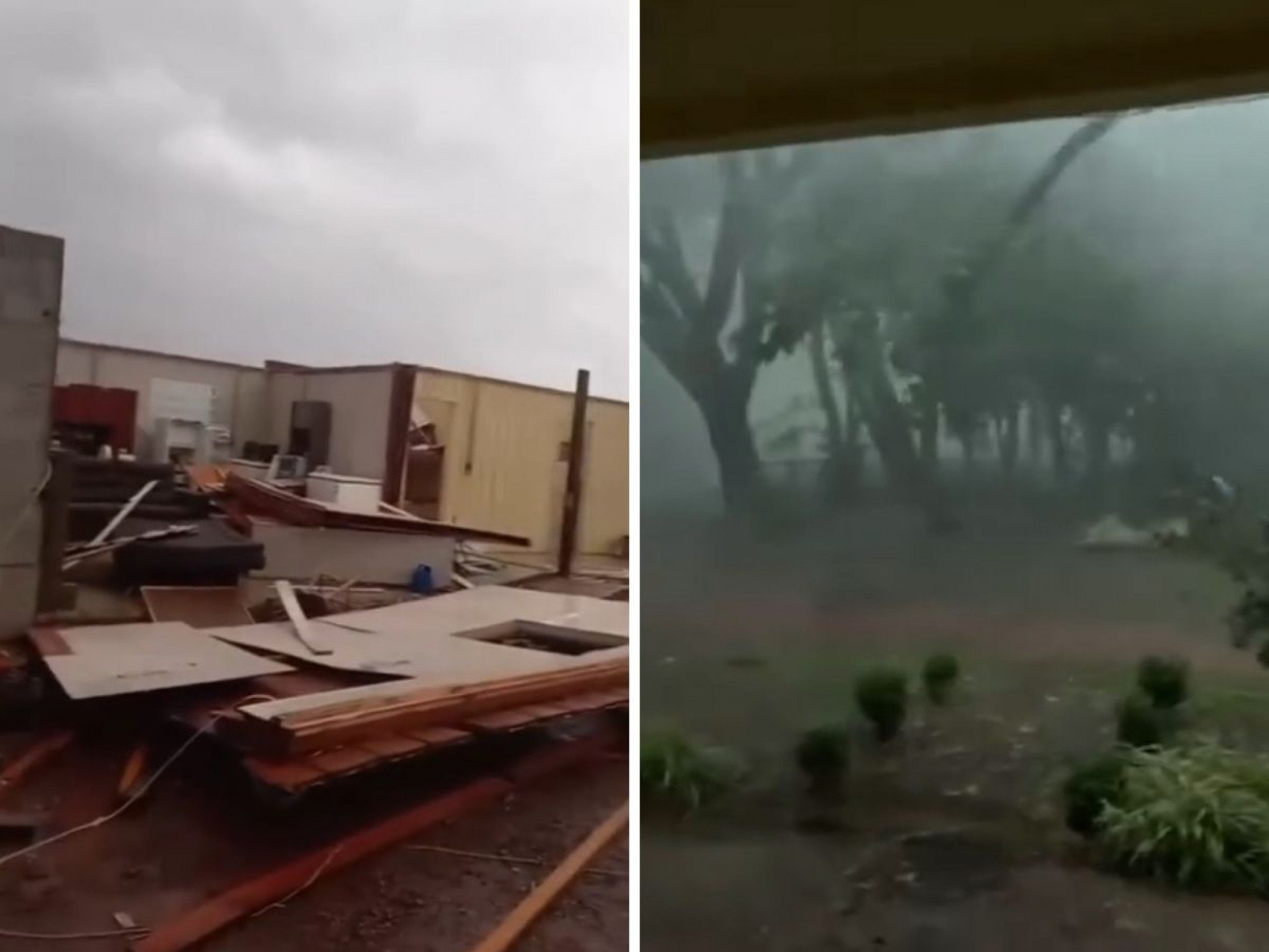 "Achei que fosse morrer", diz morador que viu paredes desabarem durante vendaval e tempestade no RS; veja vídeos dos estragos