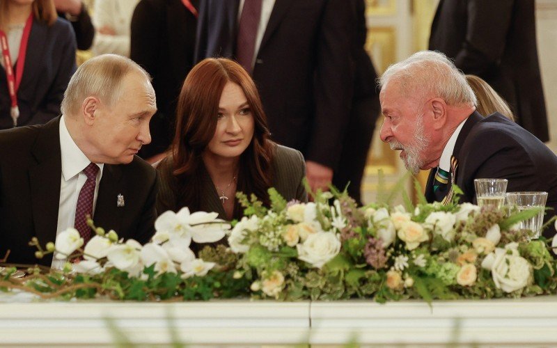 Presidente Lula durante jantar oferecido pelo presidente da Rússia, Vladimir Putin, no Palácio do Kremlin | abc+