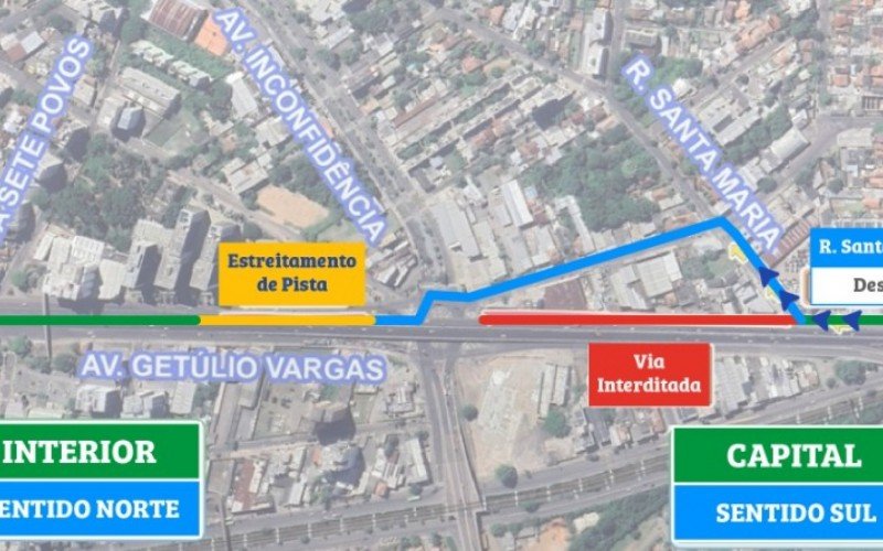 Via lateral da BR-116 terá bloqueio neste início de semana em Canoas