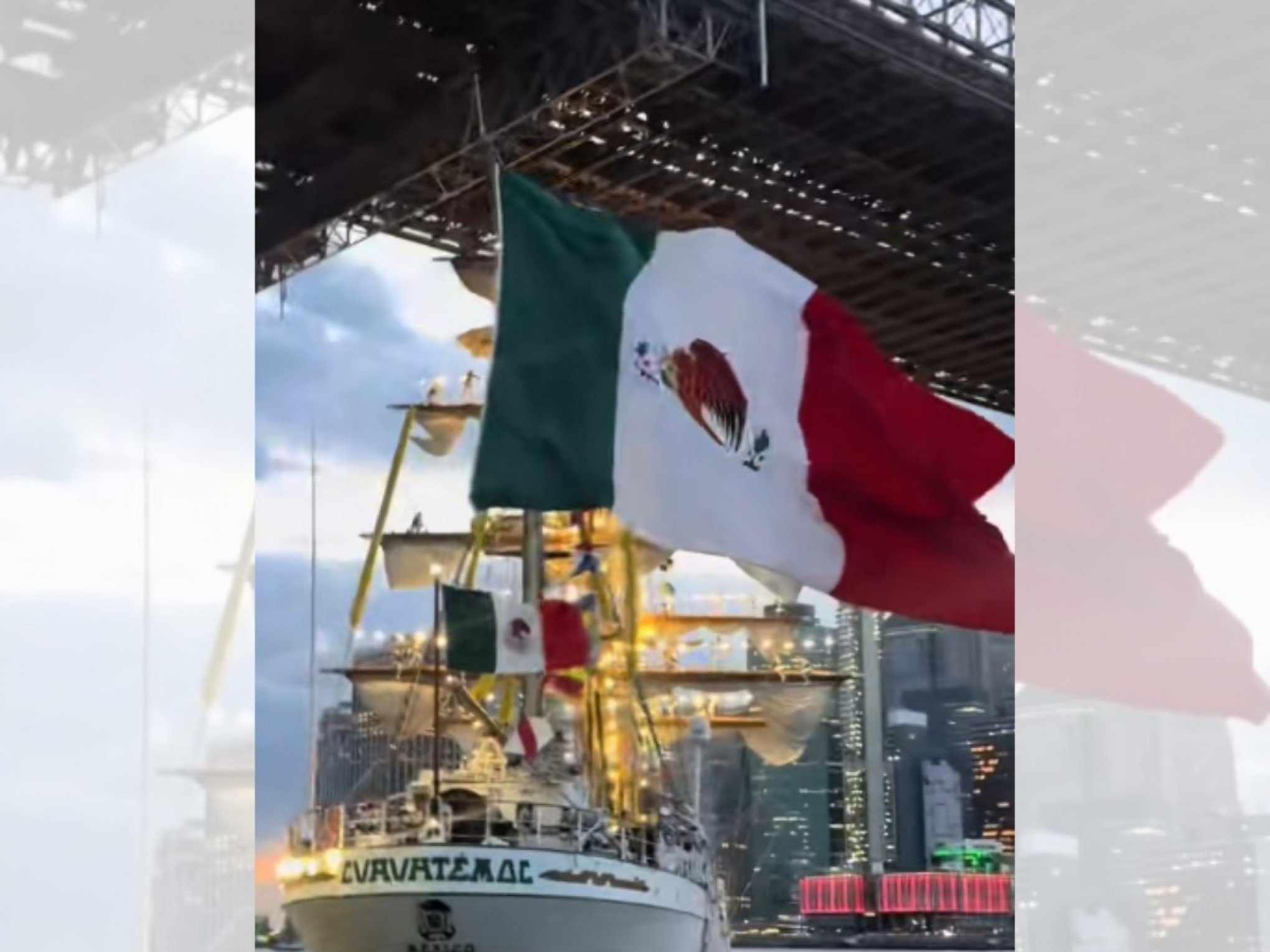 VÍDEO: Navio da Marinha do México em alta velocidade colide com famosa ponte em Nova York; duas pessoas morrem