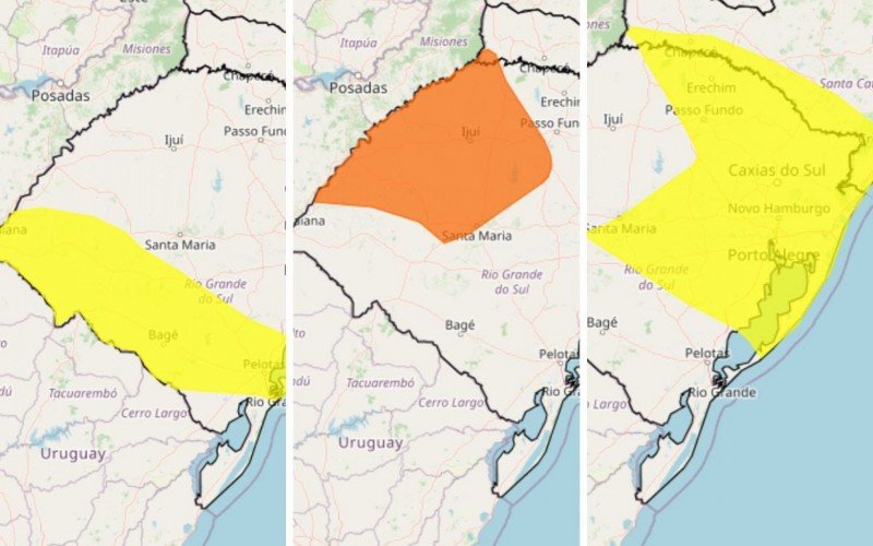 ALERTA: Inmet publica 3 avisos para "chuvas intensas" no Rio Grande do Sul  | abc+