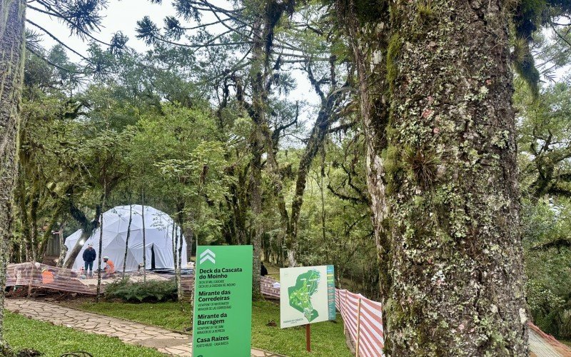Uma nova estrutura foi construída para dar informações de segurança aos visitantes que forem fazer o santo de pêndulo no Parque do Caracol