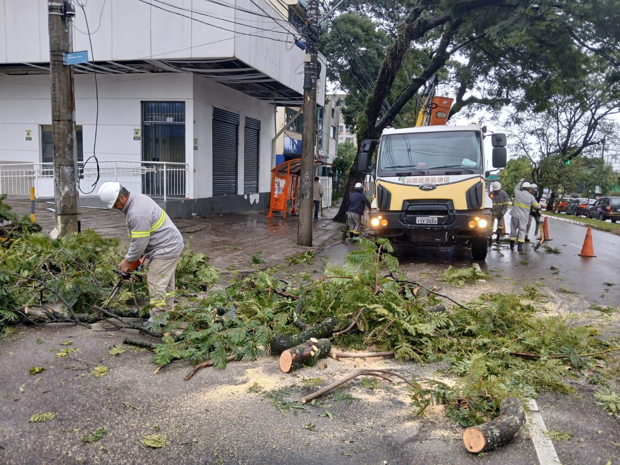 Queda de galho interrompe o trânsito na Avenida Boqueirão em Canoas