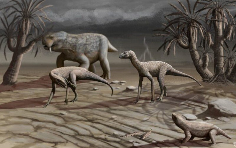 Representação em vida da nova espécie de silessauro Itaguyra occulta | abc+