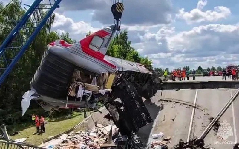 Sete pessoas morrem após trem descarrilar e ponte desabar sobre ferrovia na Rússia | abc+