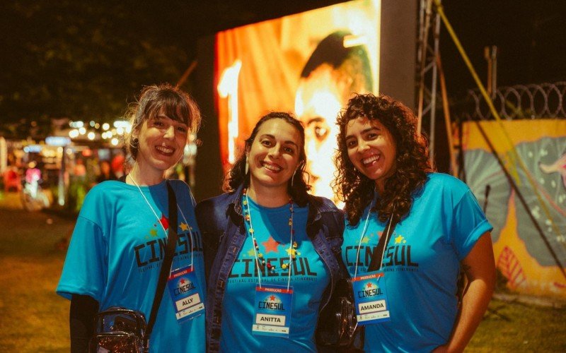 Idealizadoras do Festival CineSul, Aline Lasch, Anitta Coronel e Amanda Flóis, da Vivah Produtora