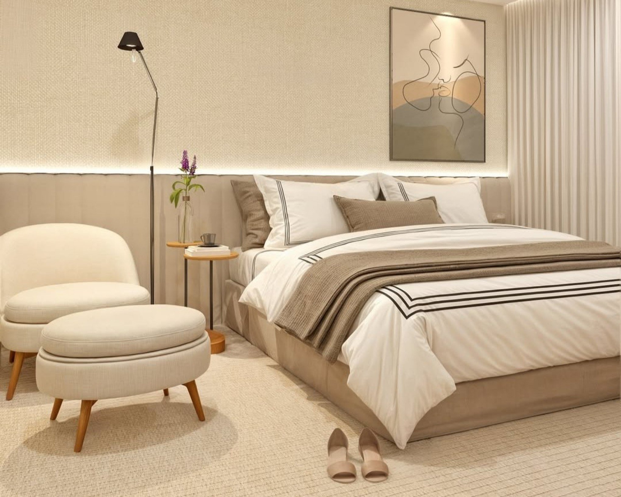 Cores neutras para um quarto clean e suave | abc+