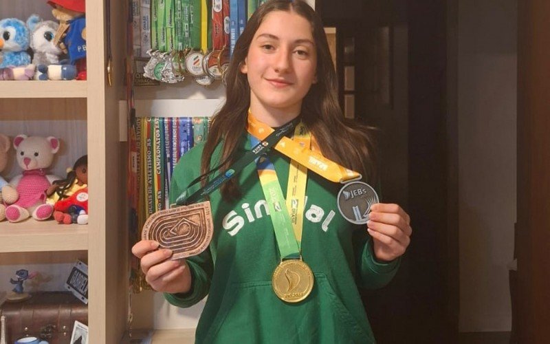 Aluna do Colégio Sinodal, Gabriela Rahmeier, 15 anos, já conquistou três medalhas em competições nacionais de Atletismo