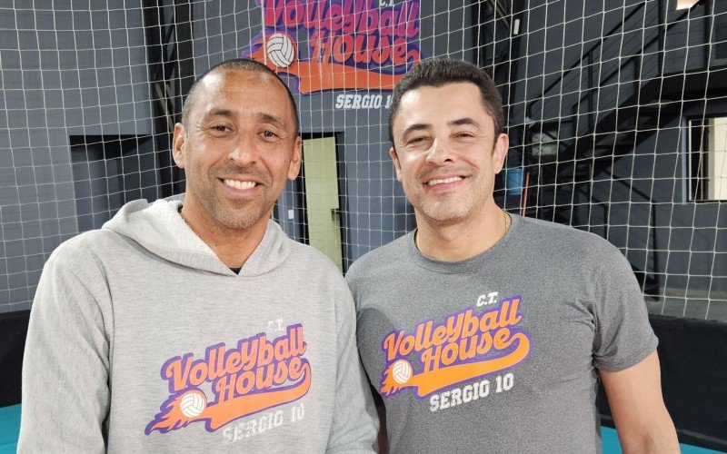 Serginho e Rafal, no Volleyball House, em Novo Hamburgo