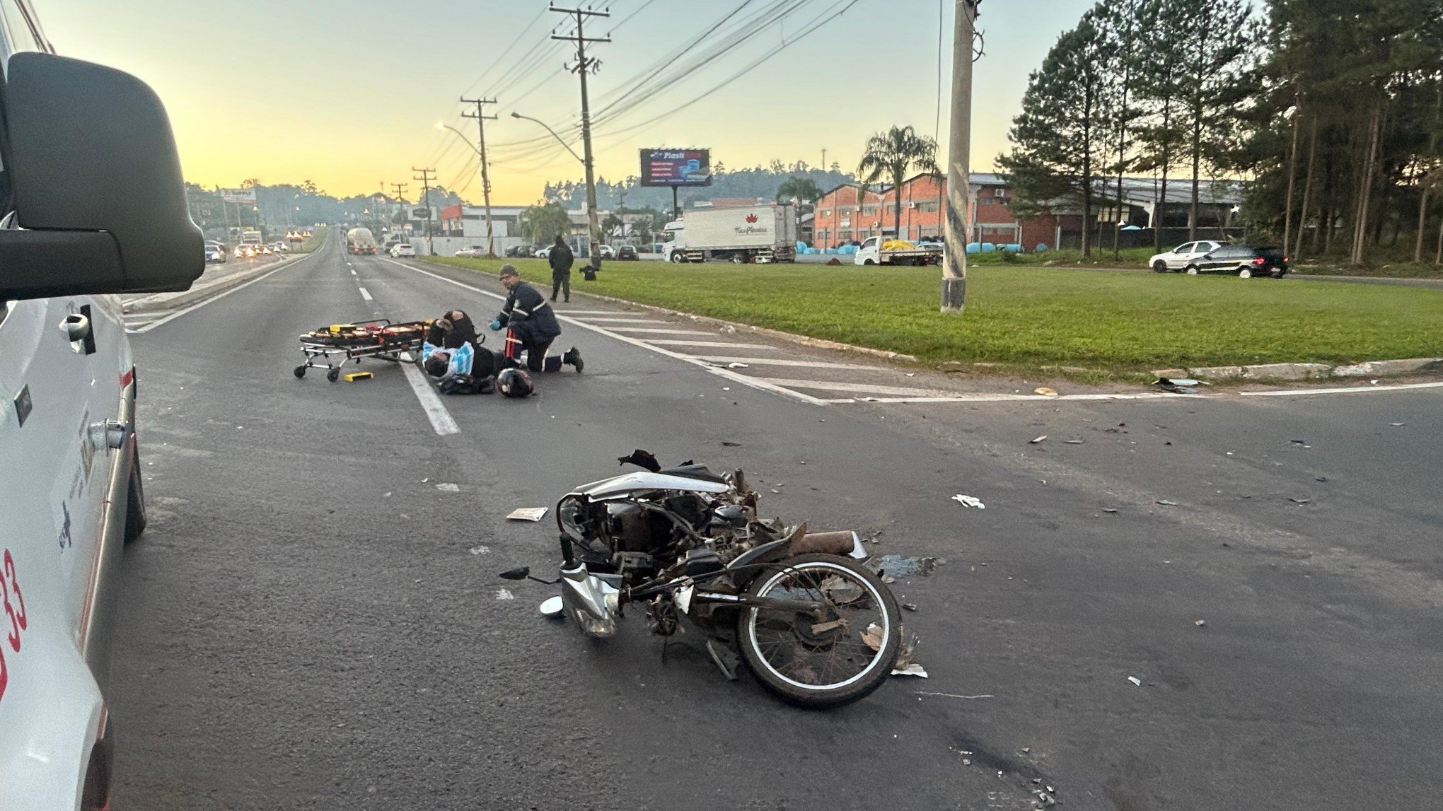RS-240: Acidente causa lentidão de mais de 3 km no Vale do Sinos