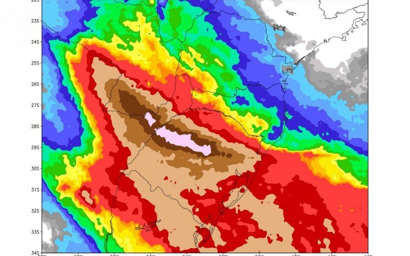 Modelo mostra que chuva poderia passar os 250 milímetros em partes do RS | abc+