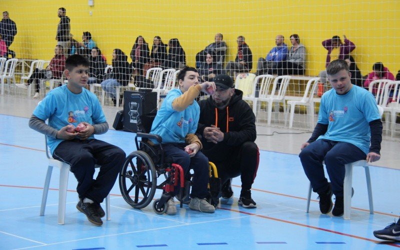Bocha adaptada também fez parte do Festival Paralímpico em Novo Hamburgo