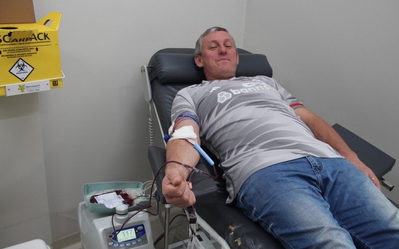 Marcio Steffen veio de Presidente Lucena para doar sangue