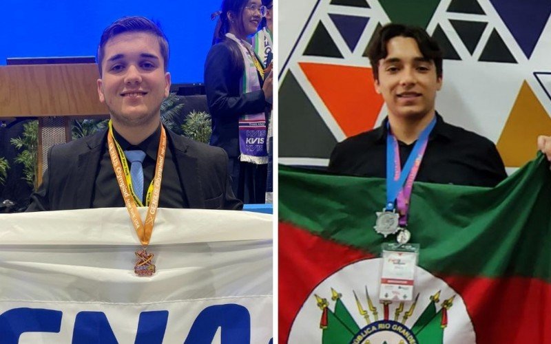 Alunos do Senai São Leopoldo, Henrique Pisaroglo e Arthur Maycá da Silva, conquistaram medalhas em feiras internacionais 