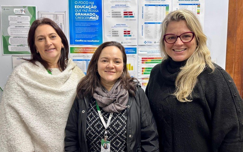 Simone, Lisiane e Marcia estão auxiliando no projeto