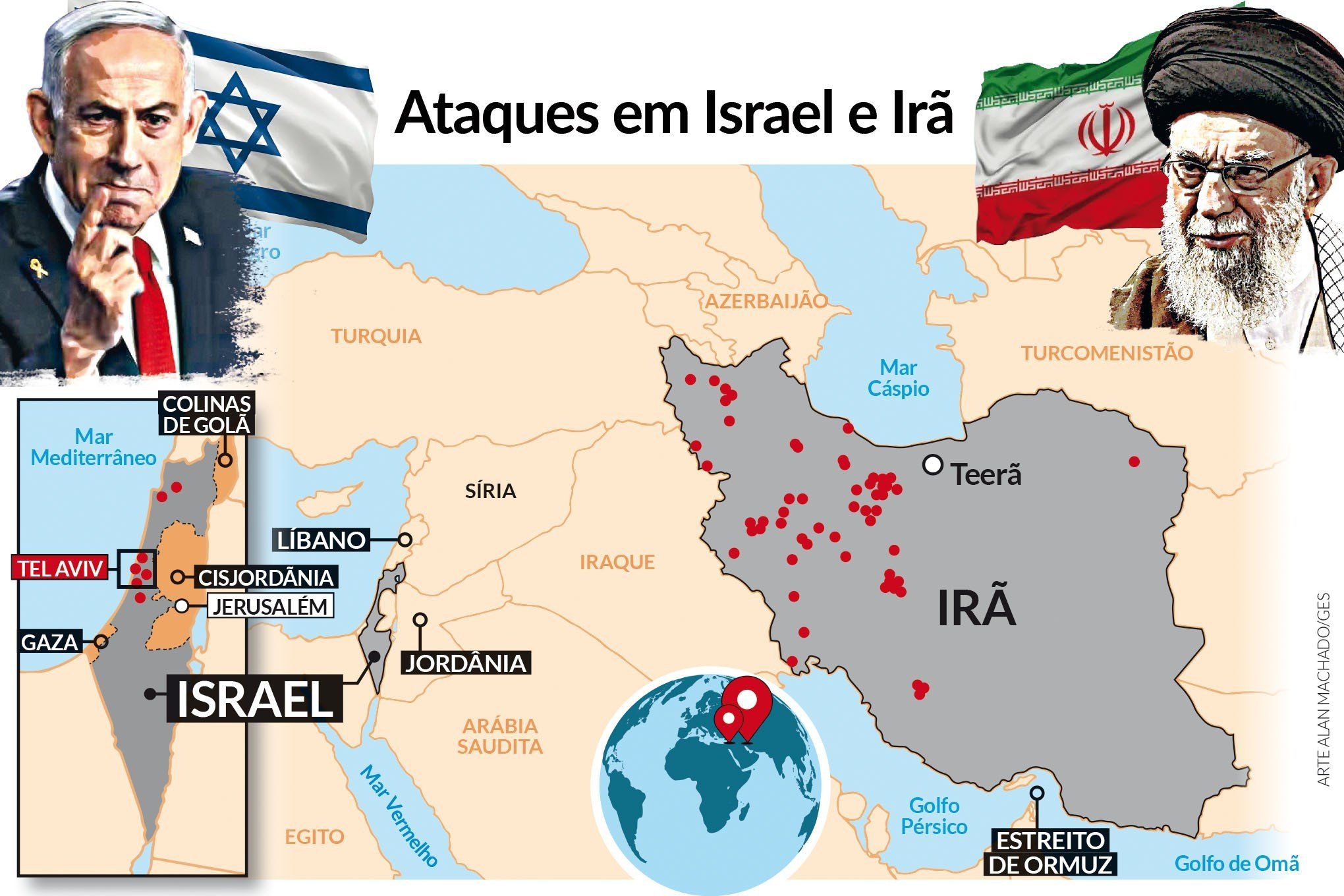 Ataques em Israle e Irã