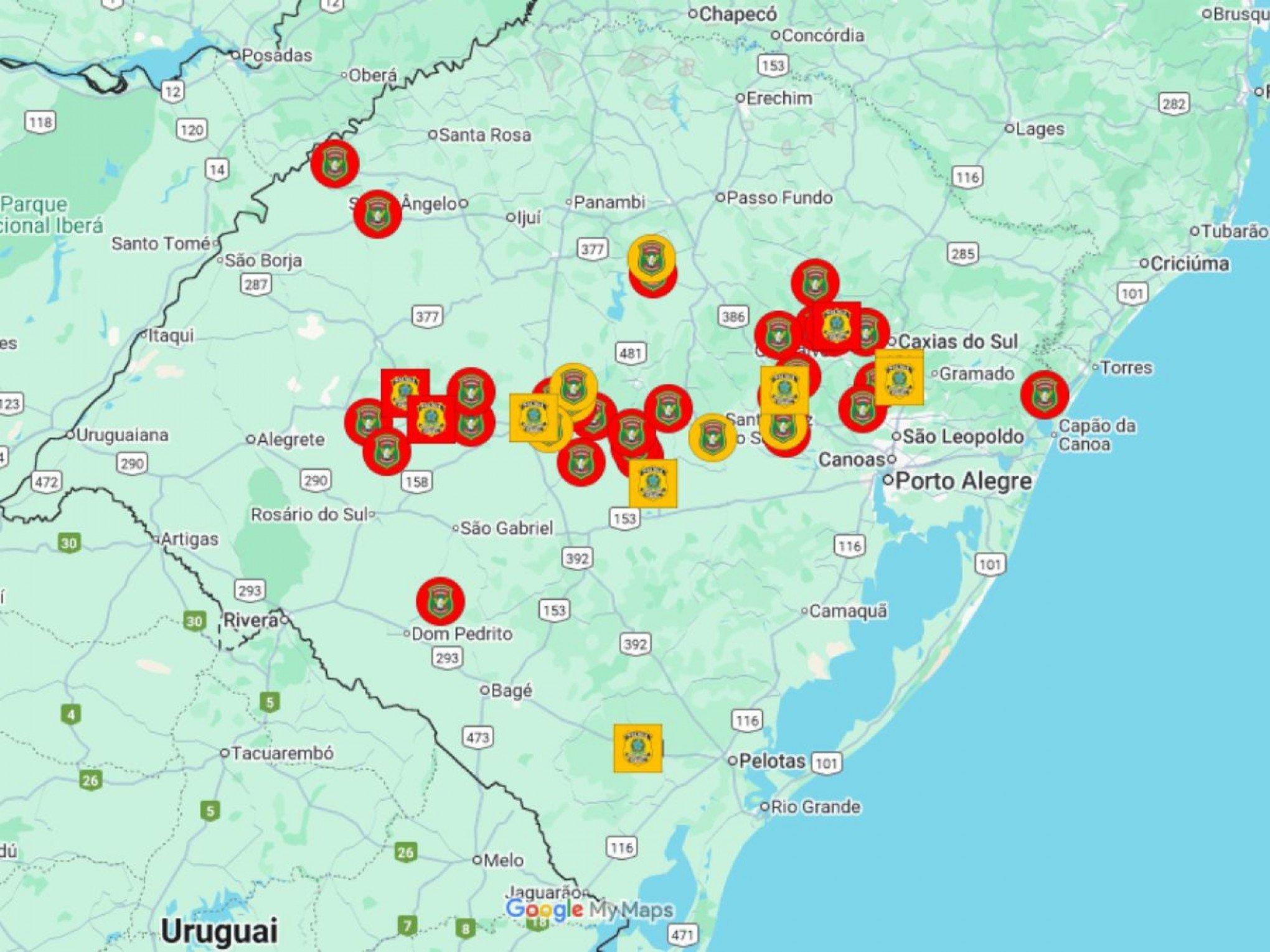 Pontos de bloqueio em rodovias do RS: Confira os trechos interrompidos em mapa interativo