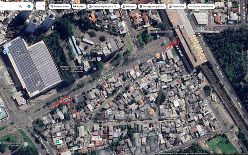 O fluxo de veículos será interrompido nos cruzamentos da Avenida Unisinos com a Avenida Mauá e com a Rua João Pedro Corrêa